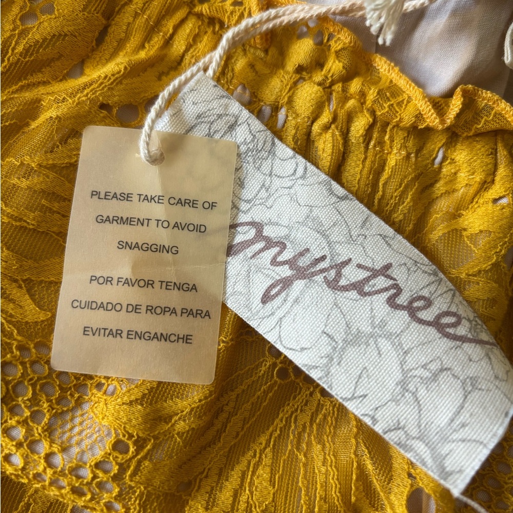 Mystree Yellow Smocked Women's Top